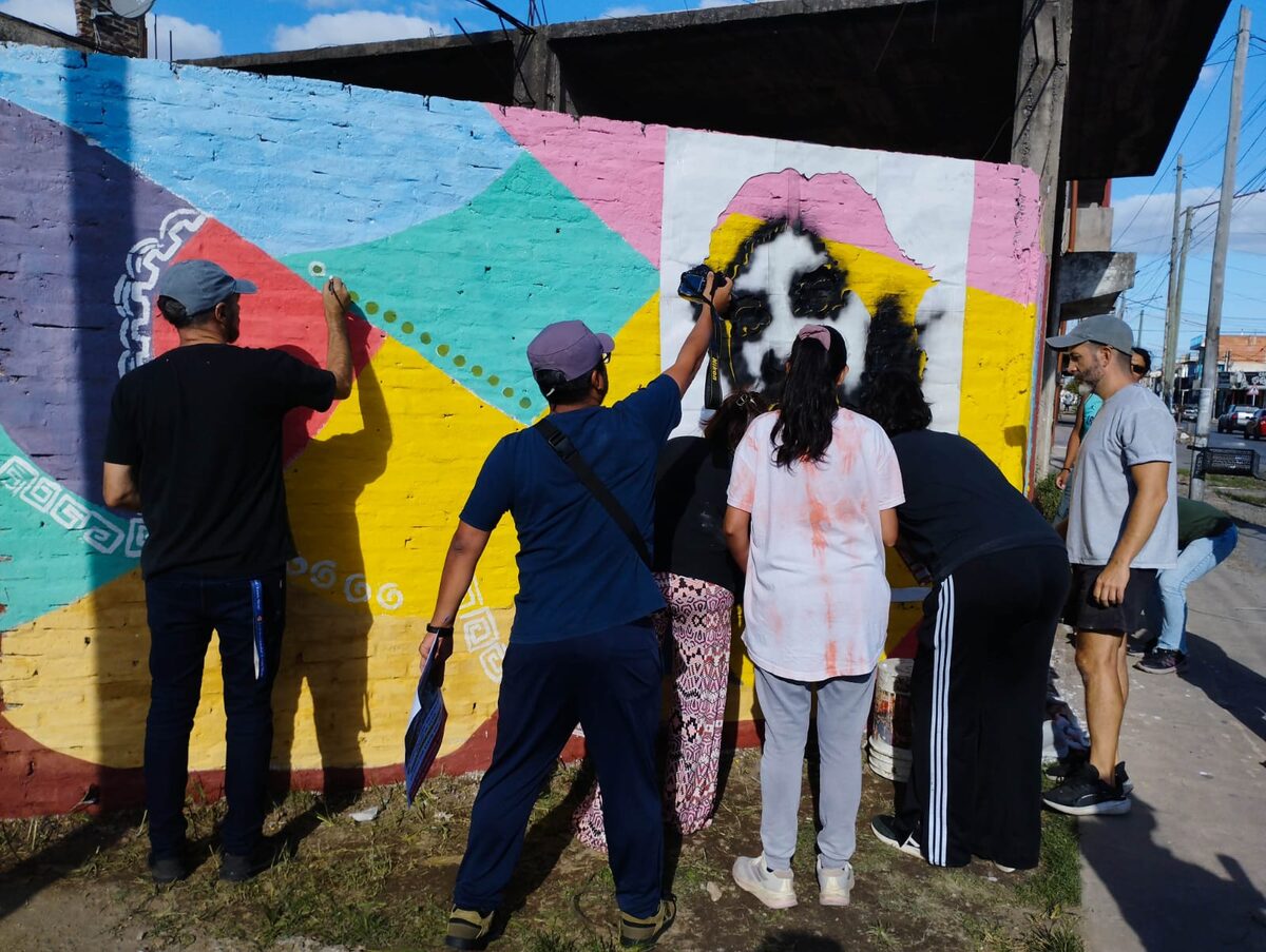 Proceso de pintura del mural
